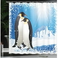 thumbnail image 4 of Ambesonne Winter Shower Curtain, Snowy Frozen Season, 69"Wx70"L, Sky Blue White Black, 4 of 5