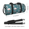 thumbnail image 4 of Xecao Flamingo print Round Travel Duffel Bag is a foldable gym bag with an inner pocket, perfect for travel sports, 4 of 8