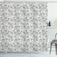 thumbnail image 1 of Ambesonne Grey and White Shower Curtain, Botanical Poppy, 69"Wx84"L, Black White, 1 of 2