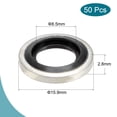 thumbnail image 2 of Uxcell G1/8 15.9x8.5x2.9mm Carbon Steel NBR Bonded Sealing Washer Gasket 50 Count, 2 of 5