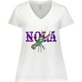 thumbnail image 3 of Inktastic NOLA Mardi Gras Crayfish in Purple Women's Plus Size V-Neck T-Shirt, 3 of 5