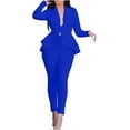 thumbnail image 2 of QIUYI Formal Pantsuits for Women Evening Party Wedding Guest 2 Piece Outfits Sets Work Office Casual Dressy Pant Suits, 2 of 6