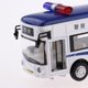 thumbnail image 4 of 1:50 Coche de Juguete Diecast Tirando de Modelo Autobús de Policía Sonido de lámpara Bnca Azul CUTICAT Juguete de coche fundido a troquel, 4 of 8