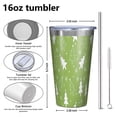 thumbnail image 4 of 16oz Tumblers Green Christmas Tree Pattern Stainless Steel Vacuum Insulated Double Wall Travel Tumbler Cups Mug with Lid and Straw,Cleaning Brush for Coffee,Tea, 4 of 4