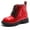 Pearl Red, variant on DADAWEN Girls Boys Combat Boots Ankle Boots Waterproof Boots Lace Up With Side Zipper Pearl Blue US Size 9.5 Toddler