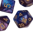 thumbnail image 2 of 7x Polyhedral Dices Smooth D4-D20 for Math set family board Teaching Bar Table Board Games Violet Blue, 2 of 8