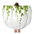 thumbnail image 1 of SIDONKU 60 inch Round Beach Towel Blanket Green Vine Branch Leaves Wall Plant Ivy Creeper Leaf Travel Circle Circular Towels Mat Tapestry Beach Throw, 1 of 2