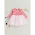 thumbnail image 2 of Cenuakty Baby Girls Autumn A-line Dresses, Long Sleeve O Neck Dot Print Tulle Patchwork Dresses for Everyday Wear, 2 of 9