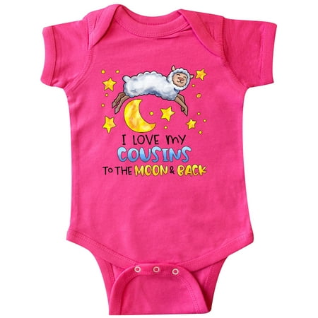 

Inktastic I Love my Cousins to the Moon and Back Cute Sheep Gift Baby Boy or Baby Girl Bodysuit