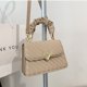 thumbnail image 5 of Bolso de hombro Convertible pequeño para mujer, bolso de mano con rombos simples, bolso de viaje a la moda, color caqui, tamaño libre, 5 of 8