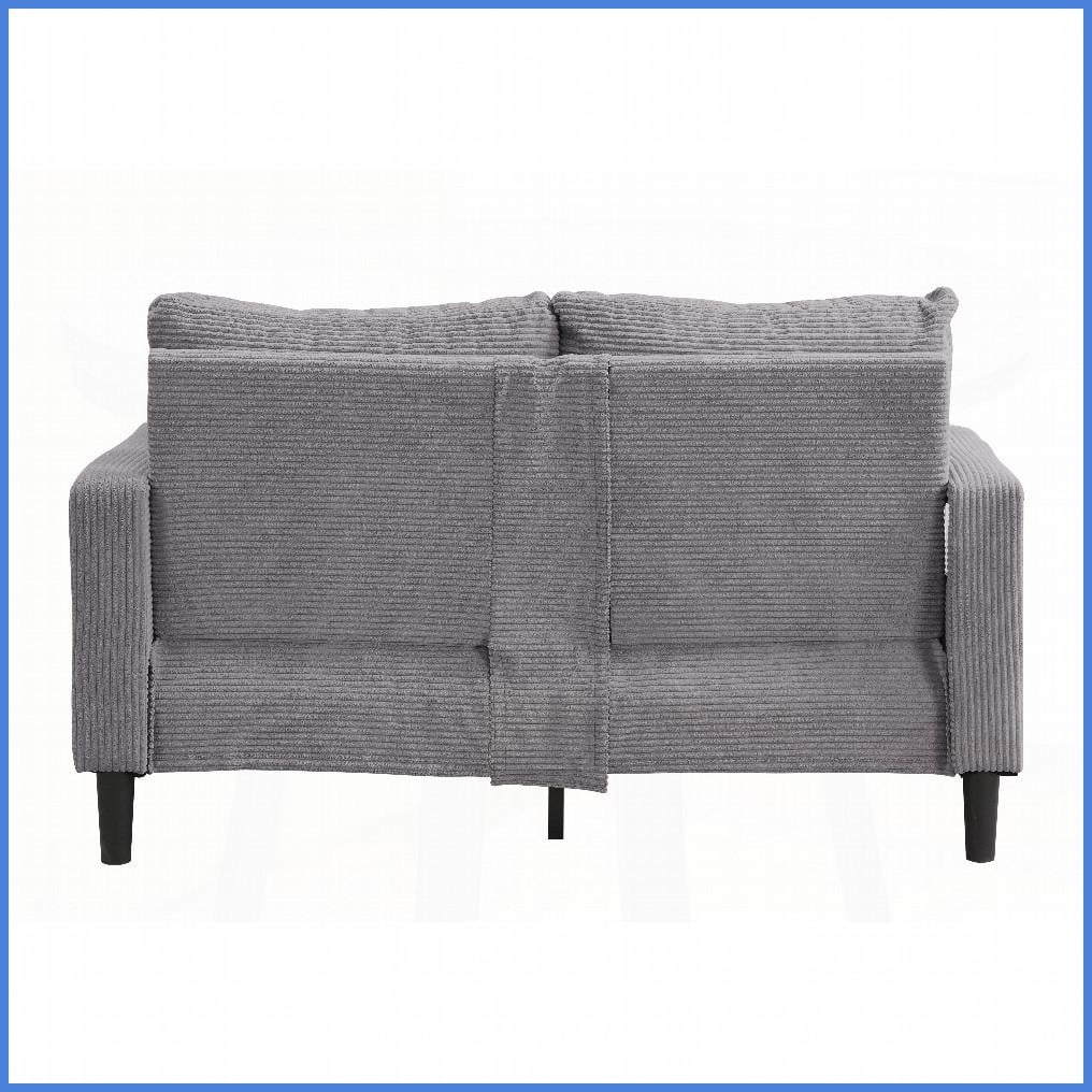 Modern 57'' 2-Seat Loveseat Sofa with Solid Wood Frame - High Resilience Foam, Light Gray - Perfect for Small Spaces