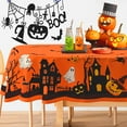 thumbnail image 2 of Oval Halloween Tablecloth 60x84 Inch, Scary Pumpkin Spooky Castle Witch Table cloth, Polyester Waterproof Wrinkle Resistant Durable Tablecloth for Halloween, Party, Holiday, Kitchen and Home Decor, 2 of 5