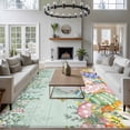 thumbnail image 3 of Large Area Rugs for Living Room Bedroom, Cute Easter Bunny 6'x9' Rug Washable Carpet Runner Indoor Outdoor, Eucalyptus Leaves Colorful Eggs Teal Wooden Non Slip Floor Mats Rug for Kitchen, Playroom, 3 of 8