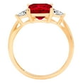 thumbnail image 4 of 2.32 ct Princess Cut Natural Garnet 3 Stone 14K Yellow Gold Womens Engagement Ring, 4 of 6
