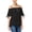 Black, variant on Miss Chievous Juniors' Off-The-Shoulder Lace Top (Black, L)
