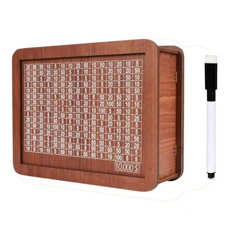 Homemoh Cash Vault Wooden Savings Box, Cashbox Saving, Cash Savings Challenge Box, Wooden Money Box, Cash Saver Box, Saving Box For Cash For Adults, Money Box For Cash Gift (1000 Dollar) - Homemoh Cash Vault Wooden Savings Box, Cashbox Saving, Cash Savings Challenge Box, Wooden Money Box, Cash Saver Box, Saving Box For Cash For Adults, Money Box For Cash Gift (1000 Dollar) -