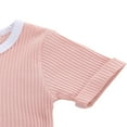 thumbnail image 4 of PENGXIANG Baby Knitted Romper Short Sleeve O-neck Button Up Jumpsuit, 4 of 5