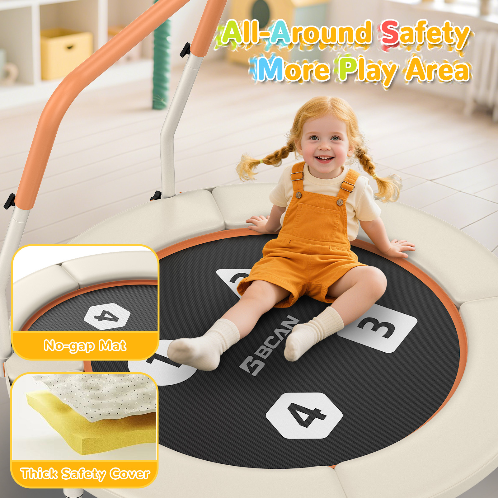 BCAN 36-Inch Mini Toddler Trampoline with Foam Handle photo 2