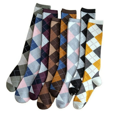 

Japanese Diamond Square Socks Tall Length Sock For Great Gifts D