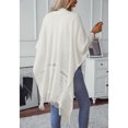 thumbnail image 2 of SWSMCLT Women's V Neck Cardigan Knit Sweater Crochet Long Cardigan Sweaters Solid Cutout Oversized Warm Open Front Soft Cozy Spring Flowy Fringe White Small-X-Large, 2 of 5