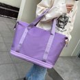 thumbnail image 3 of Paokuoon Waterproof Travel Bag Large Capacity Duffle Bag Double Layers Wet and Dry Section Foldable Travel Hand Luggage with Outer Pocket Zipper Closure, 3 of 7