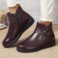 thumbnail image 5 of Chenyee Women's Mid Calf Boots Comfortable Thick Sole Fleece Lined Dress Bootites with Side Zipeer, 5 of 6