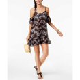 thumbnail image 4 of Miken Juniors Printed Cold Shoulder Cover Up Swimsuit (Black, XS), 4 of 4