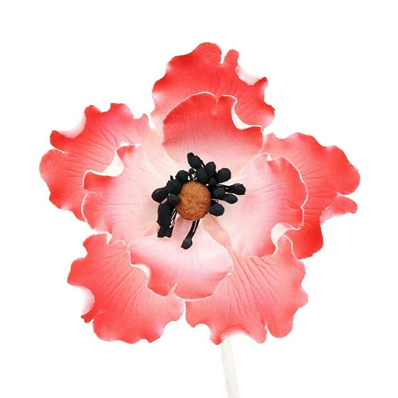 O'Creme Anemone Gumpaste Sugar Flower 3-1/4 Inch, 6 Pieces Red