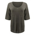 thumbnail image 3 of yunLCZ Women Shirts Womens Short Sleeve Sweaters Tops V Neck Pullover Knit Shirts Loose Blouses, 3 of 4