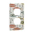 thumbnail image 2 of Yayeee Duplex Wall Plate 1-Gang 4.5"x2.7" Home Receptacle Light Switch Decorative Outlet Cover, Abstract Fish Pattern, 2 of 7