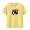 thumbnail image 4 of Unisex Yellow 4th of July Outfit for Kids, American Flag T-Shirt and Shorts Set, Kids Boys Girls Patriotic Clothing,Size 4 T, 4 of 9