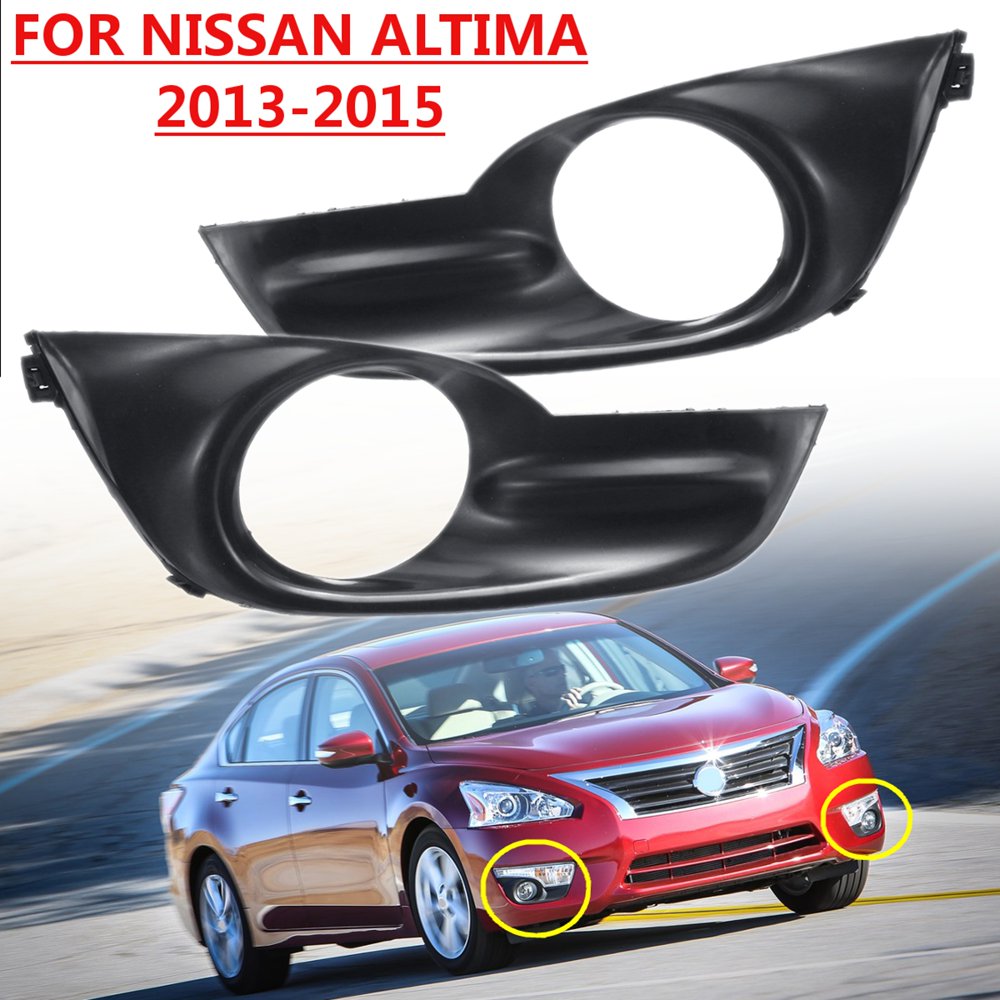 Pair Front Bumper Fog Light Hole Bezel Cover Grill For Nissan Teana