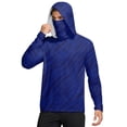 thumbnail image 3 of Havenx Men's Upf 50+ Sun Protection Shirt Texture Print Long Sleeve Hoodies with Mask Rapid Dry Hoodie Shirt Hiking Running Fishing Athletic Workout Blouse,Dark Blue 3XL, 3 of 6
