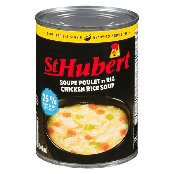 Soupe au poulet et au riz réduite en sel St-Hubert 540 ml
