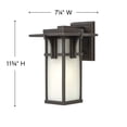 thumbnail image 5 of Hinkley Lighting 2230 11.75" Height 1-Light Lantern Outdoor Wall Sconce with Etched Seedy Shade from the Manhattan Collection, 5 of 6