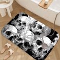thumbnail image 3 of 1pc Skulls with Smoke Absorbent Non-Slip Bathroom Thickened Flannel Rug Decor,Soft,Quick Drying,Suitable For Indoor/outdoor Use,Bathrooms,Bedrooms,Kitchens,Terrace,Laundry Rooms,16"x24", 3 of 9