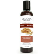 Wheat Germ Oil USP Grade by Velona - 4 oz | 100% Pure and Natural Carrier Oil | Unrefined, Cold Pressed | Cooking, Face, Hair, Body & Skin Care | Use Today - Enjoy Result