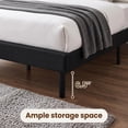 thumbnail image 6 of Zerduos Full Size Bed Frame with Headboard, Fully Upholstered Mattress Foundation Bedframe, Wooden Slats Support, No Box Spring Needed, Black, 6 of 7