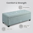 thumbnail image 3 of Storage Ottoman Bench, Tufted Ottoman, Bench with Safety Hinges and Wooden Legs, Solid Wood Frame for Bedroom, Living Room, Entryway, 49.75 Inch Wide, Baby Blue, 3 of 8