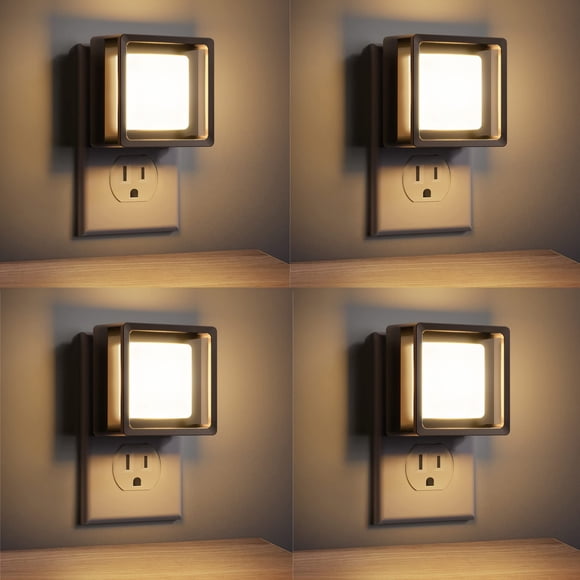 Luz nocturna LED DoresShop, enchufable desde el anochecer hasta el amanecer, paquete de 4