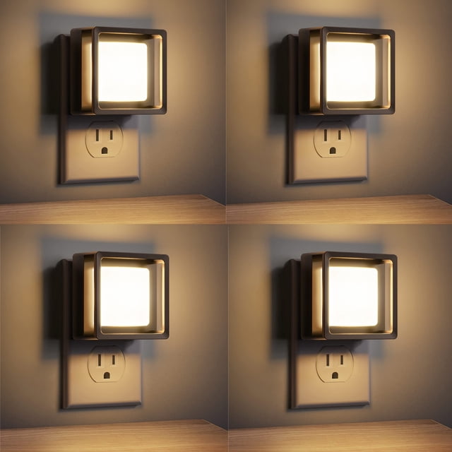 Luz nocturna LED DoresShop, enchufable desde el anochecer hasta el amanecer, paquete de 4