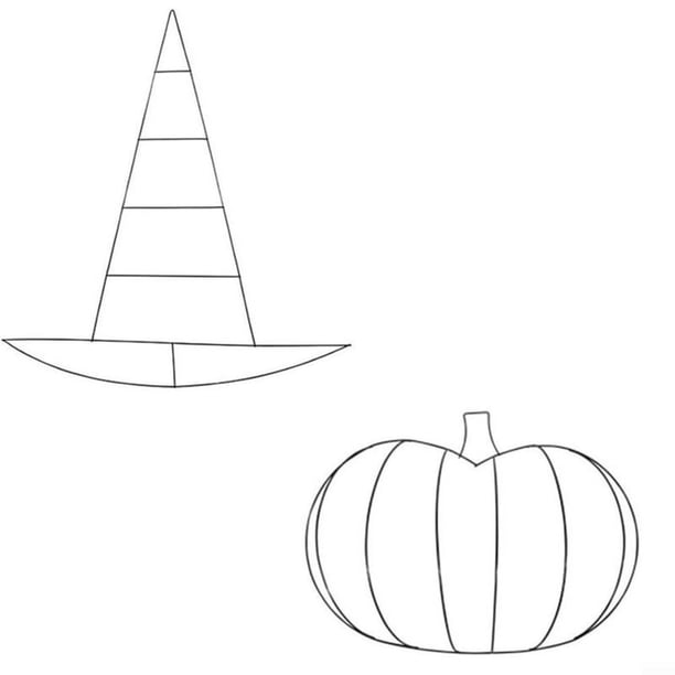 2 Piezas de Calabaza de Halloween/Sombrero de de Alambre de Metal para Halloween, Navidad, Manualidades de Bricolaje, Decoraciones de Puerta de Pared de Año