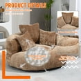 thumbnail image 6 of 42.5''W Chenille Bean Bag Chairs, Chenille Soft Lazy Sofa Chair, Bean Bag Chair For Adults & Kids To Gaming,Reading,And Watching TV,Living Room, Bedroom,Office Room(Coffee), 6 of 8
