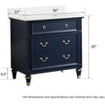 thumbnail image 6 of ANGELES HOME 36" Bathroom Vanity with 24" Wall Mounted Mirror Cabinet, Wooden Bathroom Vanity with Sink Set, Freestanding Bathroom Furniture for Home Decor and Storage Organization, Navy Blue, 6 of 7