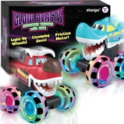 Stargo 2 Pack Monster Truck Toys [Shark & Bull] - Light Up Chomping Pull Back Trucks | Birthday Gifts For Toddlers, Boys Toys, Monster Truck Children’s Toys For Kids, Boys Ages 3, 4, 3-5 4-6 5-7 4-8