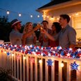 thumbnail image 6 of 4th of July Foil Garland Decoration, Red White and Blue Luminous PVC Hanging Wreath Garland, Cuttable Patriotic Party Decor for Independence Day Memorial Day Door Window Fence Mantle Railing, 6 of 6