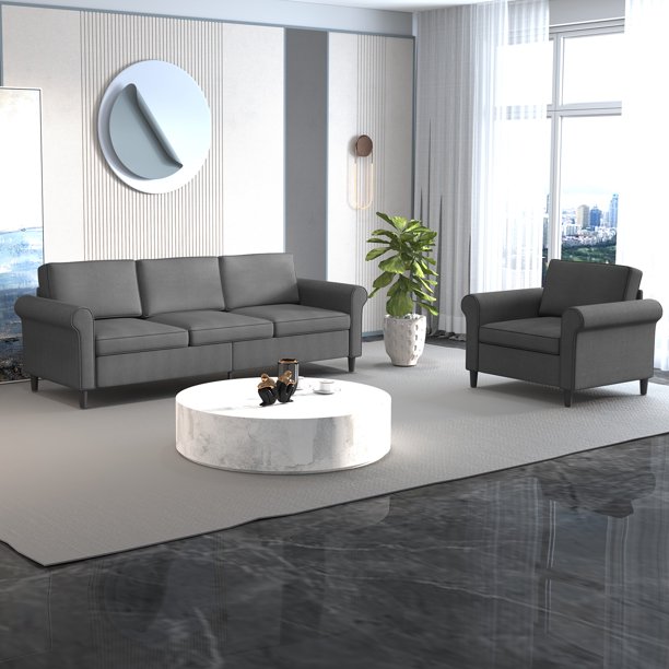 MUZZ Soft Couches Set for Living Room,2 Piece Modular Single Sofa with