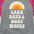 thumbnail image 3 of Instant Message - Lake Days And Boat Waves - Toddler And Youth Girls Raglan Graphic T-Shirt, 3 of 5