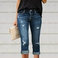 thumbnail image 2 of Wdgfv Capri Jeans for Women Stretch High Waisted Distressed Denim Capris Ripped Skinny Cropped Pants, 2 of 7