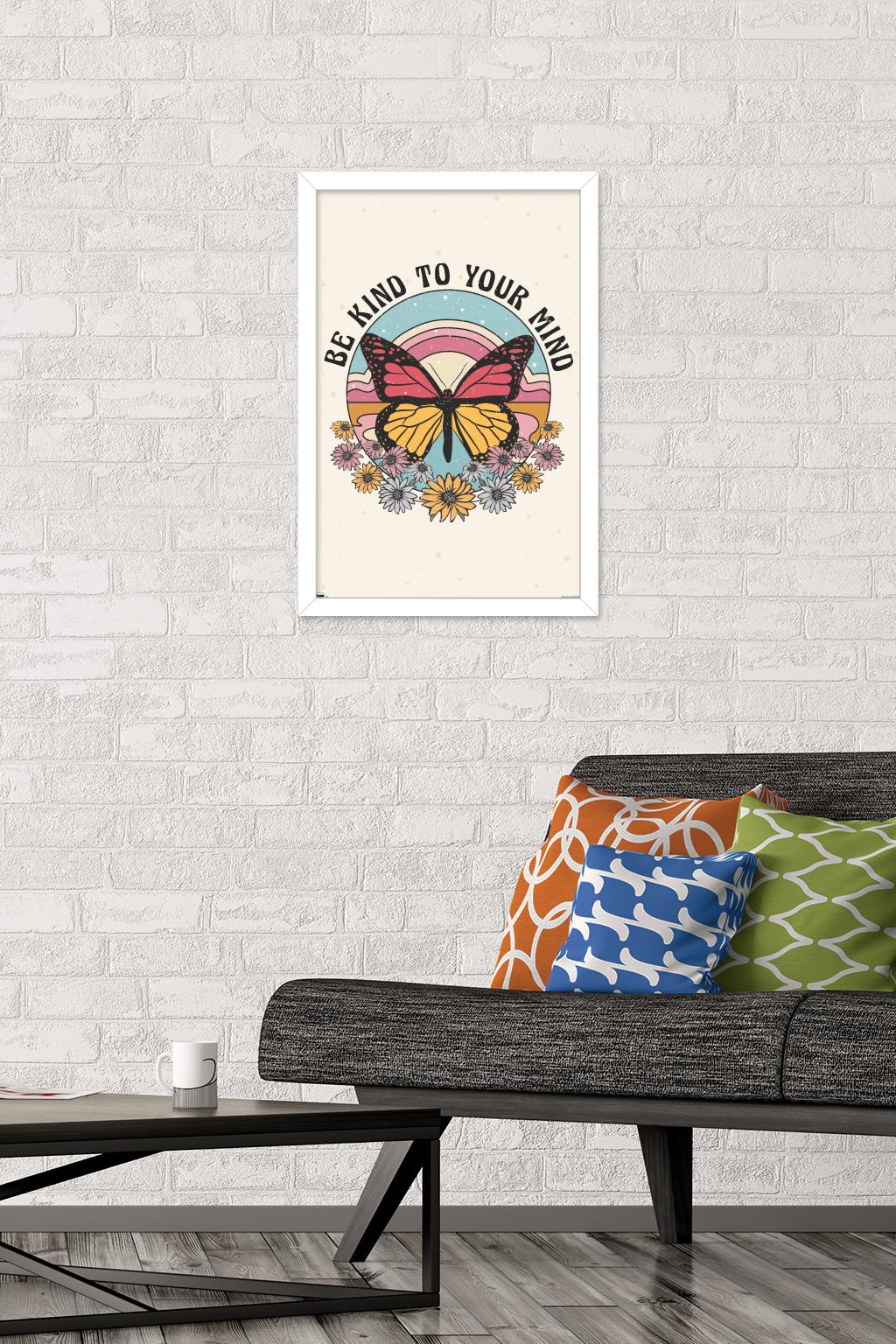 Be Kind to Your Mind Wall Poster, 14.725" x 22.375" Framed